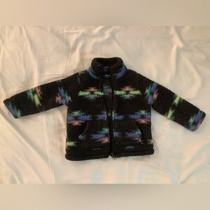 The children’s place toddler baby fleece jacket zip up black 18-24 months
